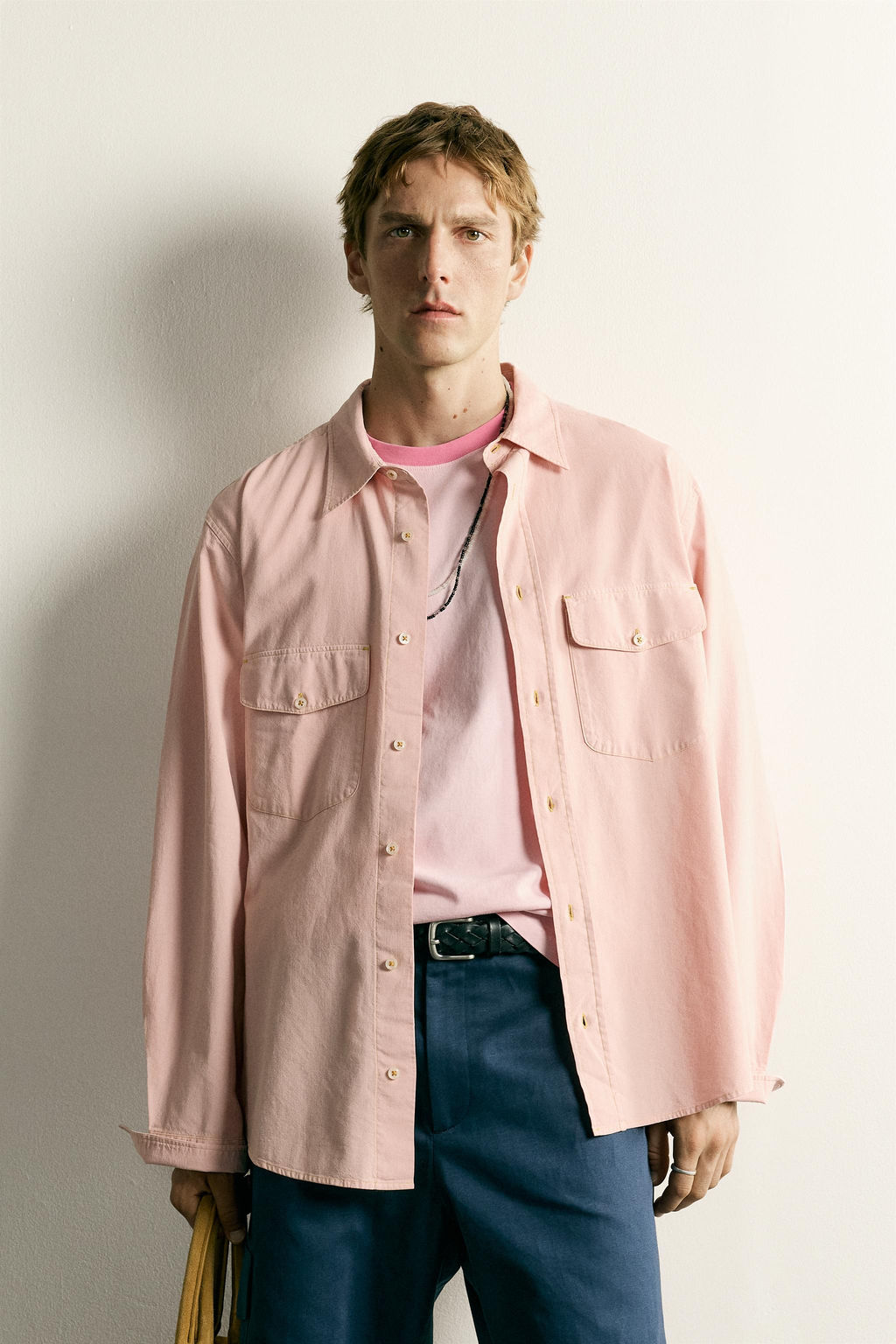 CAMISA RELAXED FIT BOLSILLOS / Rosa claro - Zara фото 2