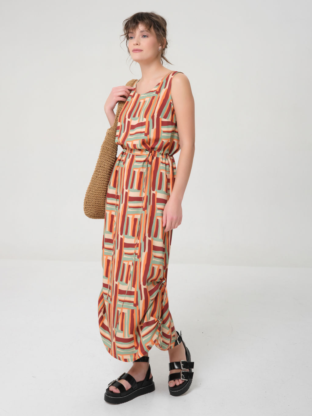 Платье из штапеля с принтом - Stilla фото 2