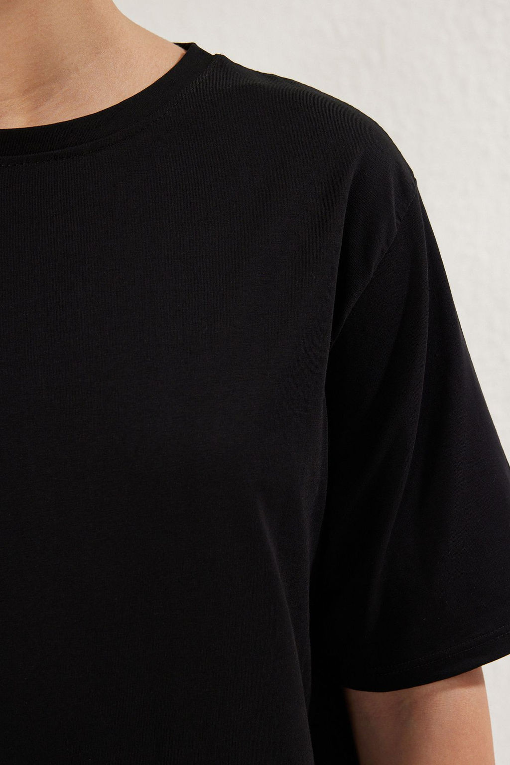 TRENDYOLMILLA Koyu Kahverengi %100 Pamuklu Bisiklet Yaka K?sa Kol Midi Orme T-shirt Elbise TWOSS25EL00465  фото 4