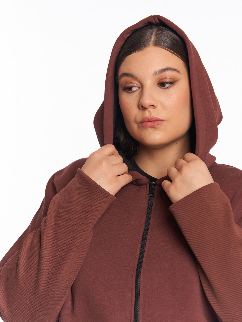 Пальто из футера PL10261BRW20