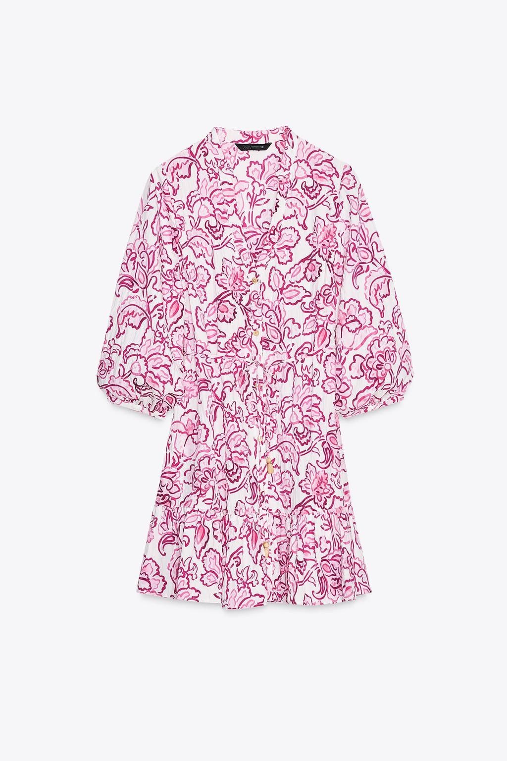 FLORAL PRINT MINI DRESS - Zara фото 7