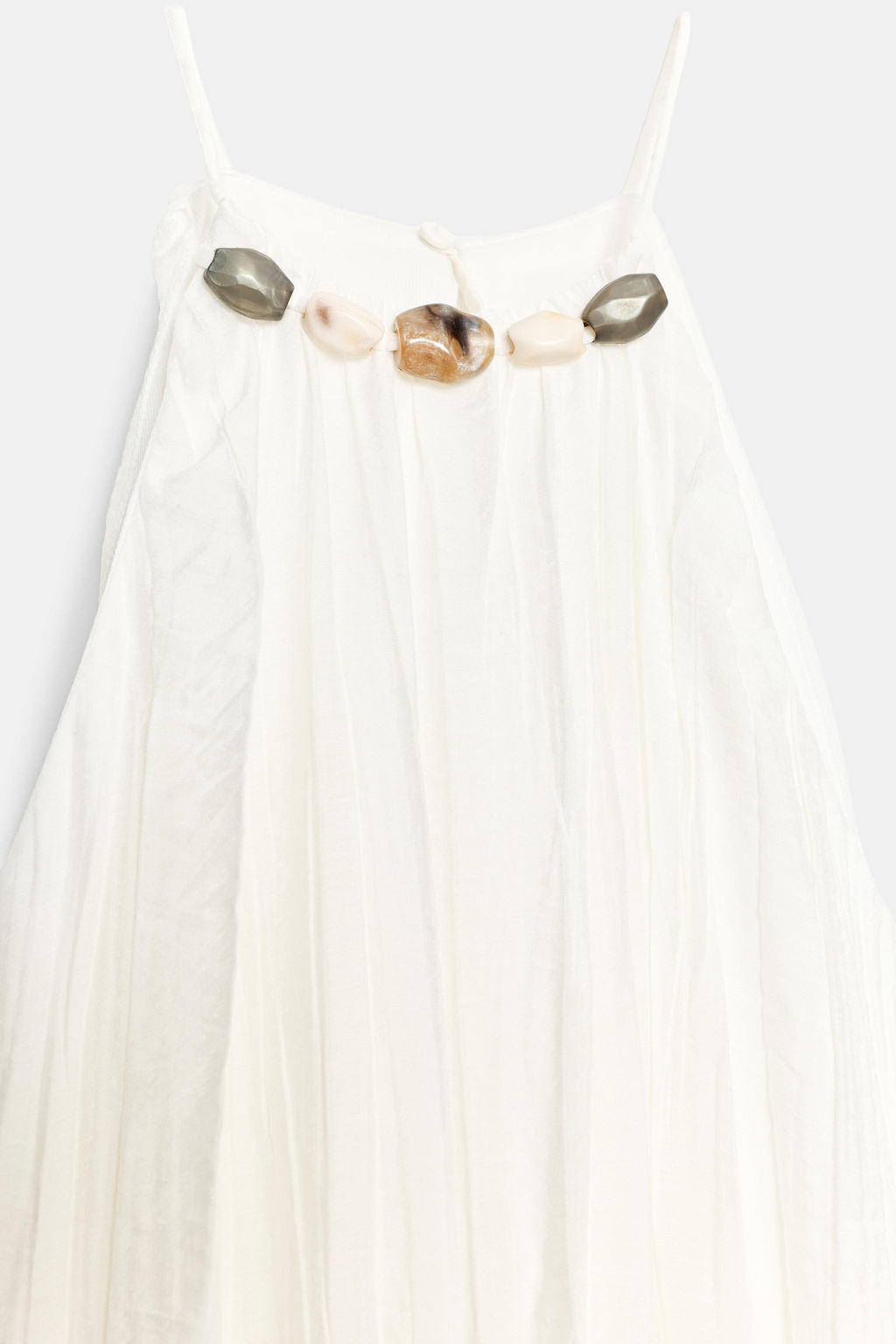 VESTIDO MIDI EFECTO ARRUGADO ABALORIOS / Crudo - Zara фото 11