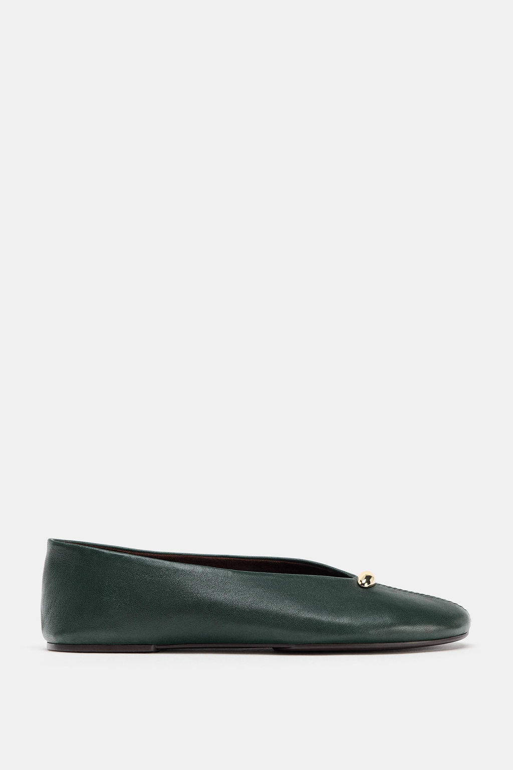 LEATHER BALLET FLATS WITH APPLIQU_ - Zara фото 8
