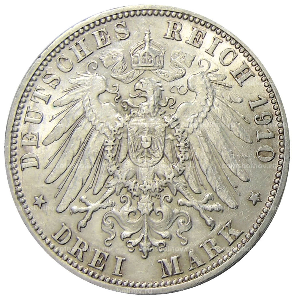 3 марки 1910 года F Германия (Вюртембург)
