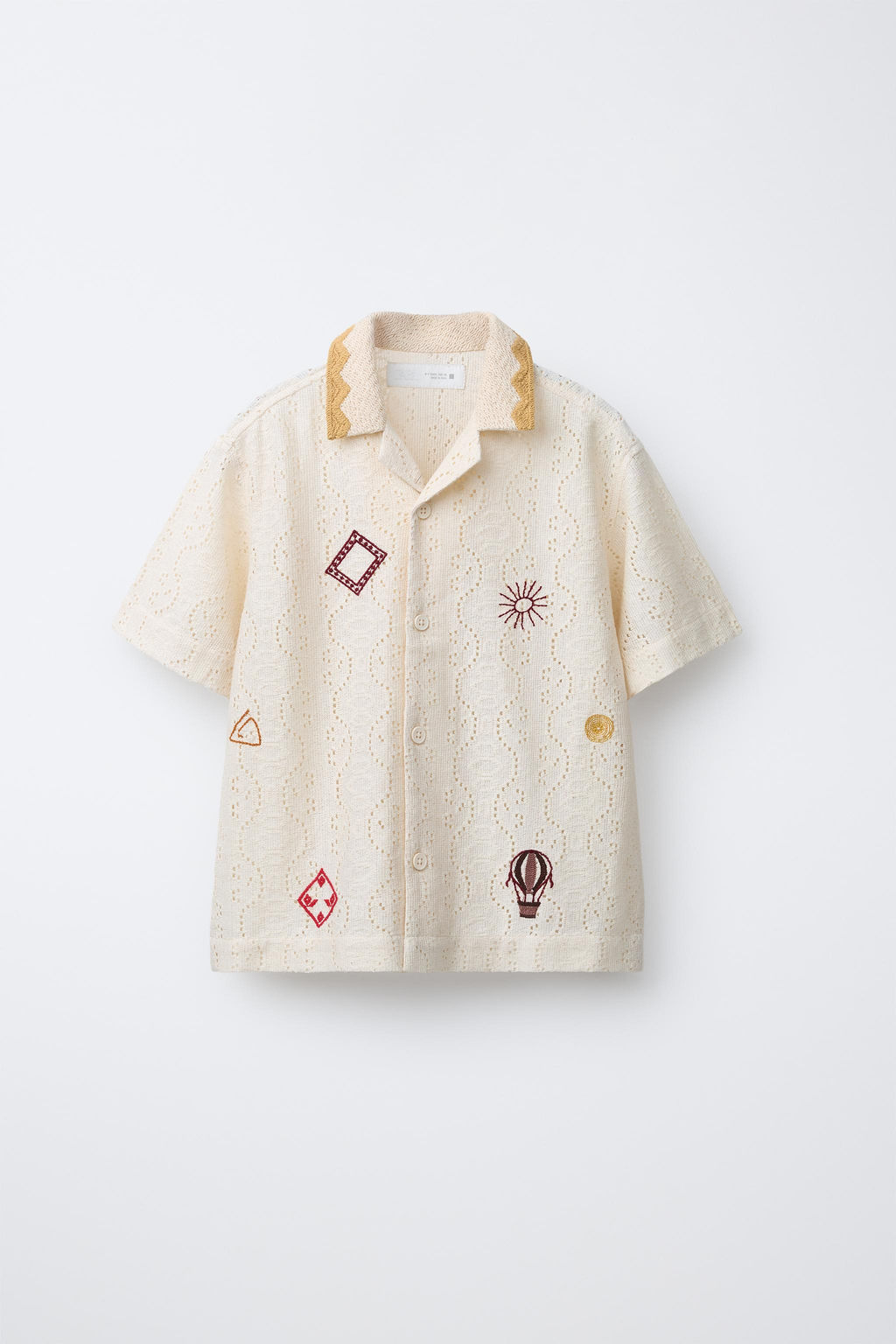 CAMISA PUNTO CROCHET BORDADOS / Crudo - Zara фото 2