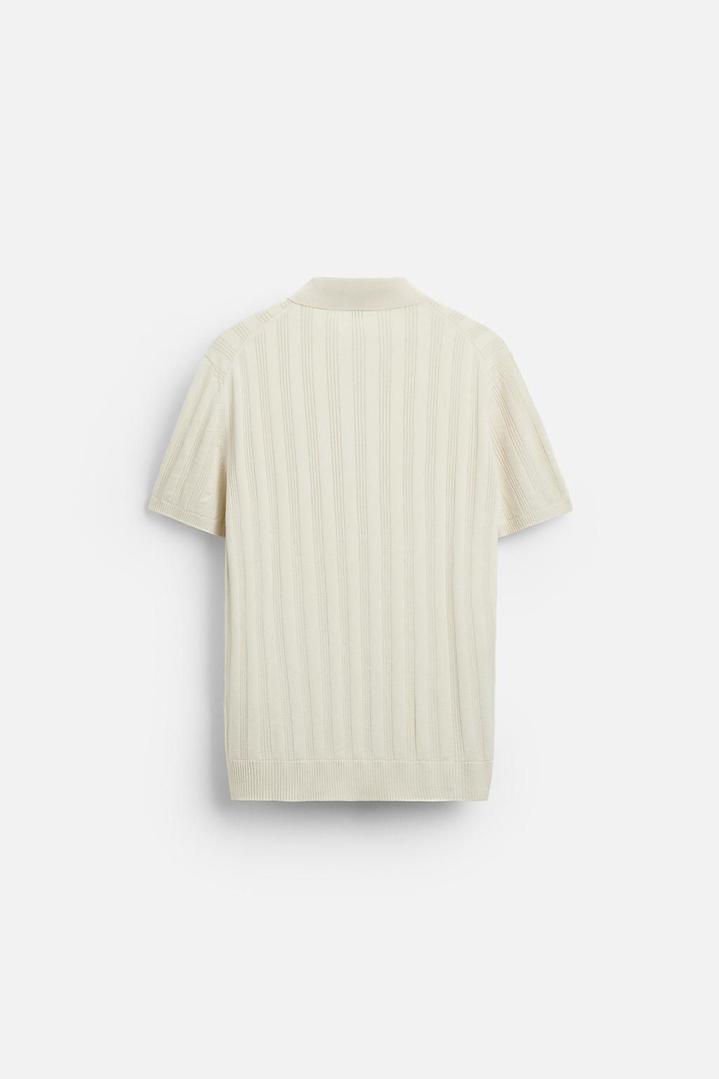 RIBBED KNIT POLO SHIRT - Zara фото 25