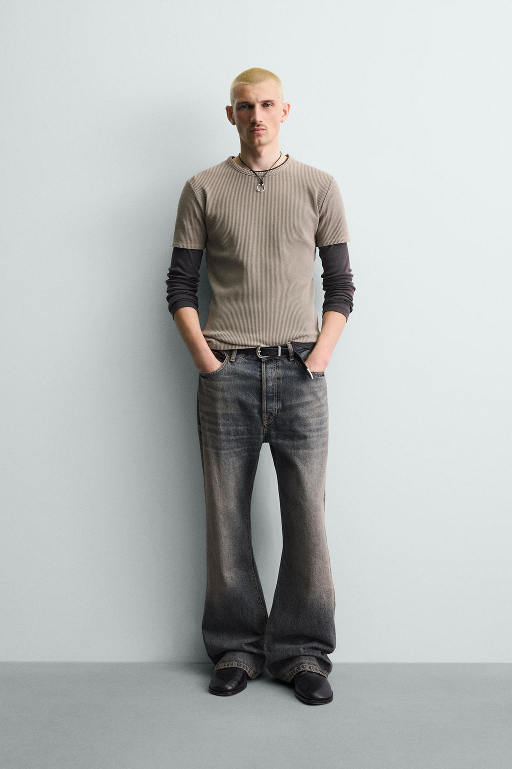 CAMISETA PUNTO SLIM FIT ESTRUCTURA / Arena