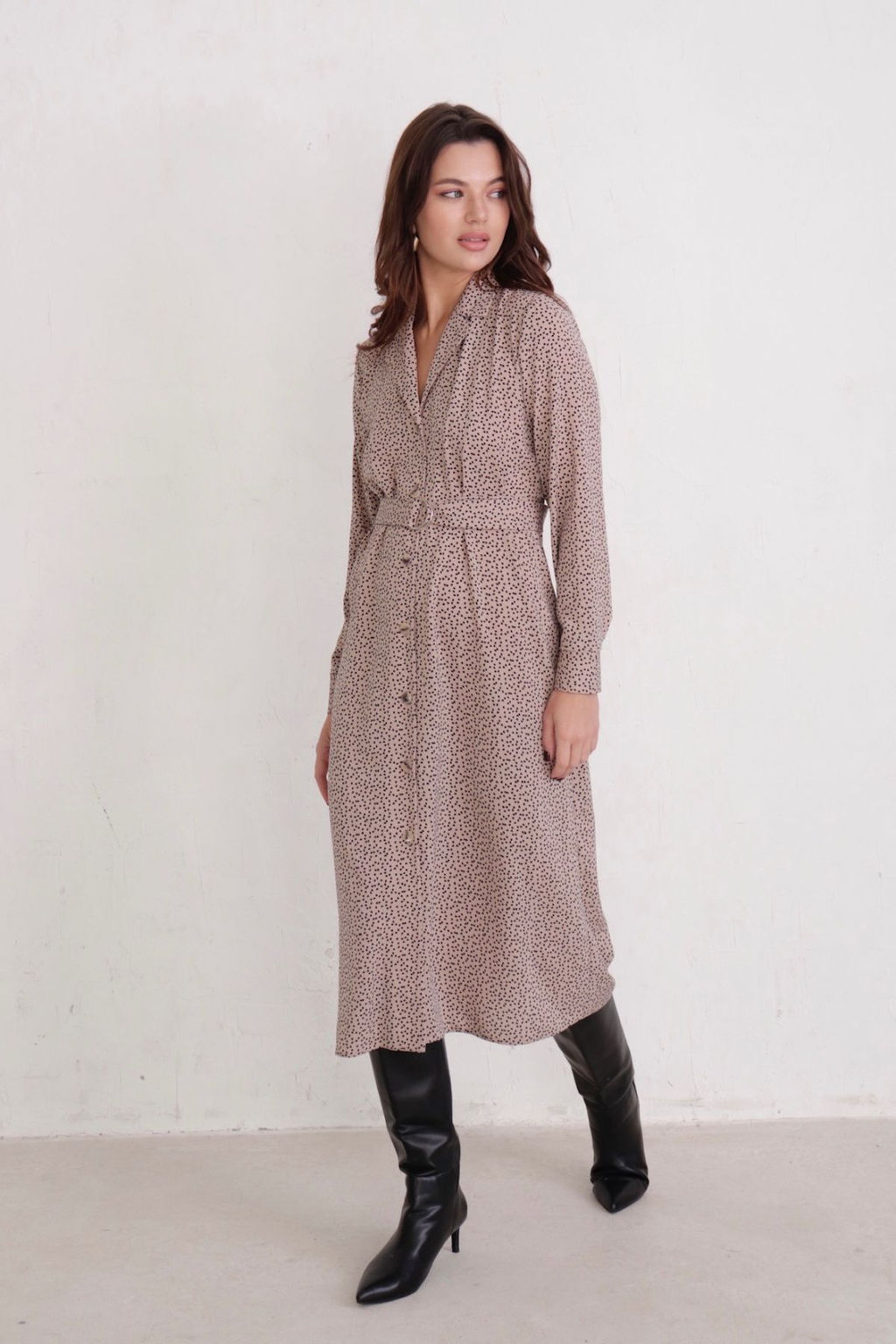 Платье-рубашка с английским воротником принт - Martichelli фото 190