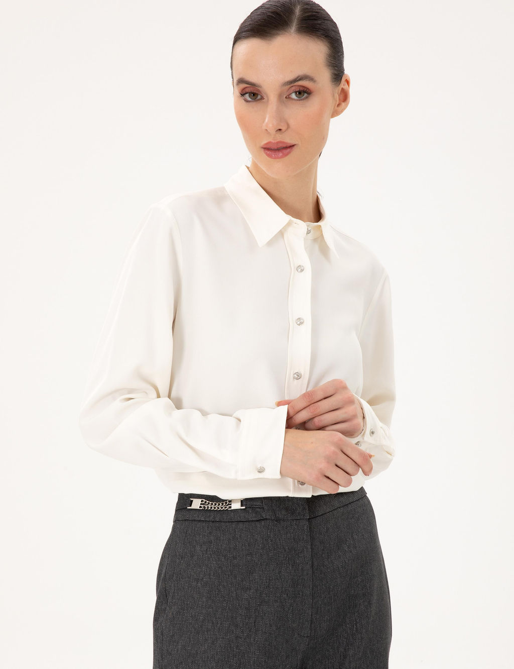 Ekru Comfort Fit Uzun Kollu G_mlek - Pierre cardin фото 3