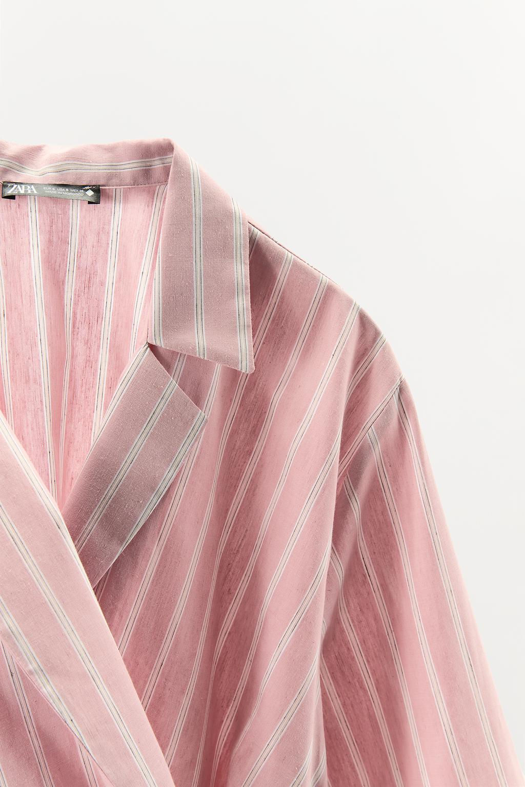 STRIPED CROSSOVER SHIRT - Zara фото 5