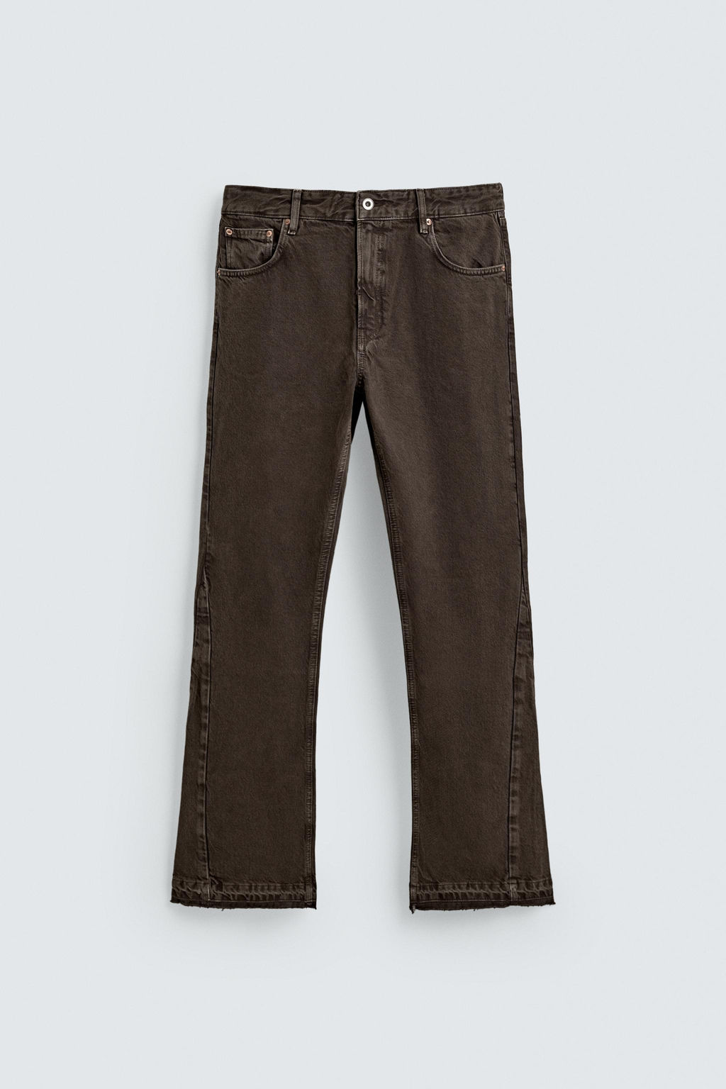 JEANS FLARE FIT ROTOS / Marr?n - Zara фото 13