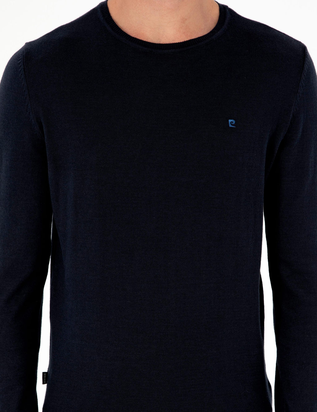 Lacivert Slim Fit Bisiklet Yaka Basic Triko Kazak