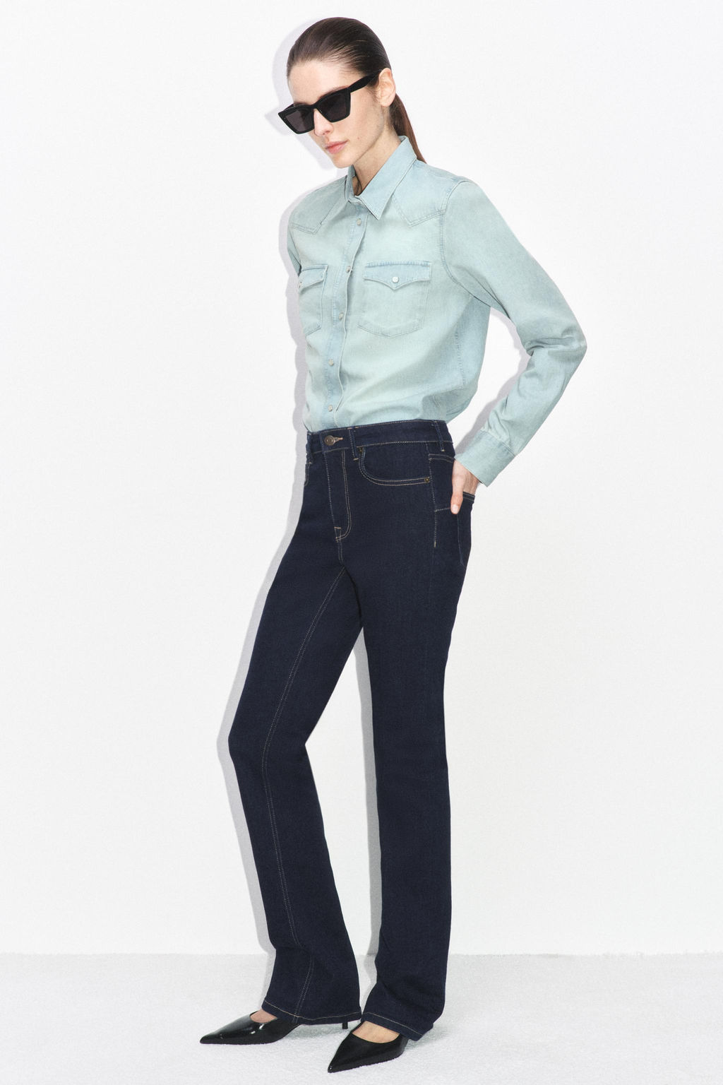 ZW COLLECTION BOOTCUT HIGH-WAIST JEANS - Zara фото 16