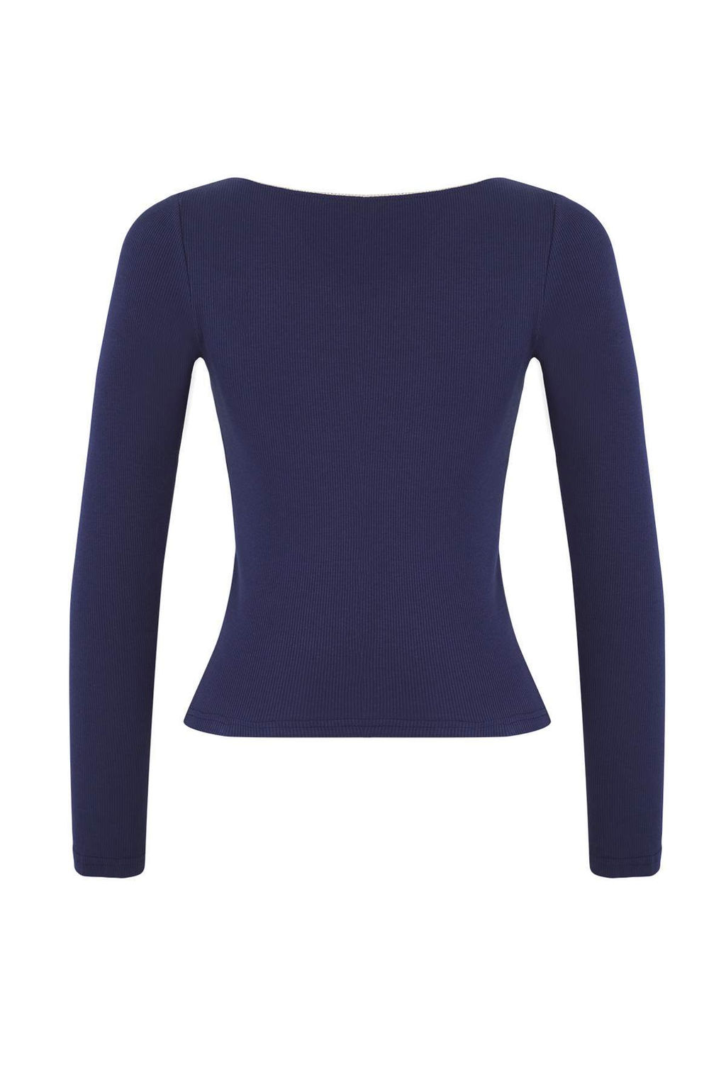 Teen Lacivert Renk Bloklu Kroseta Detayl? Slim/Vucuda Oturan Orme Bluz TWOAW26BZ00085