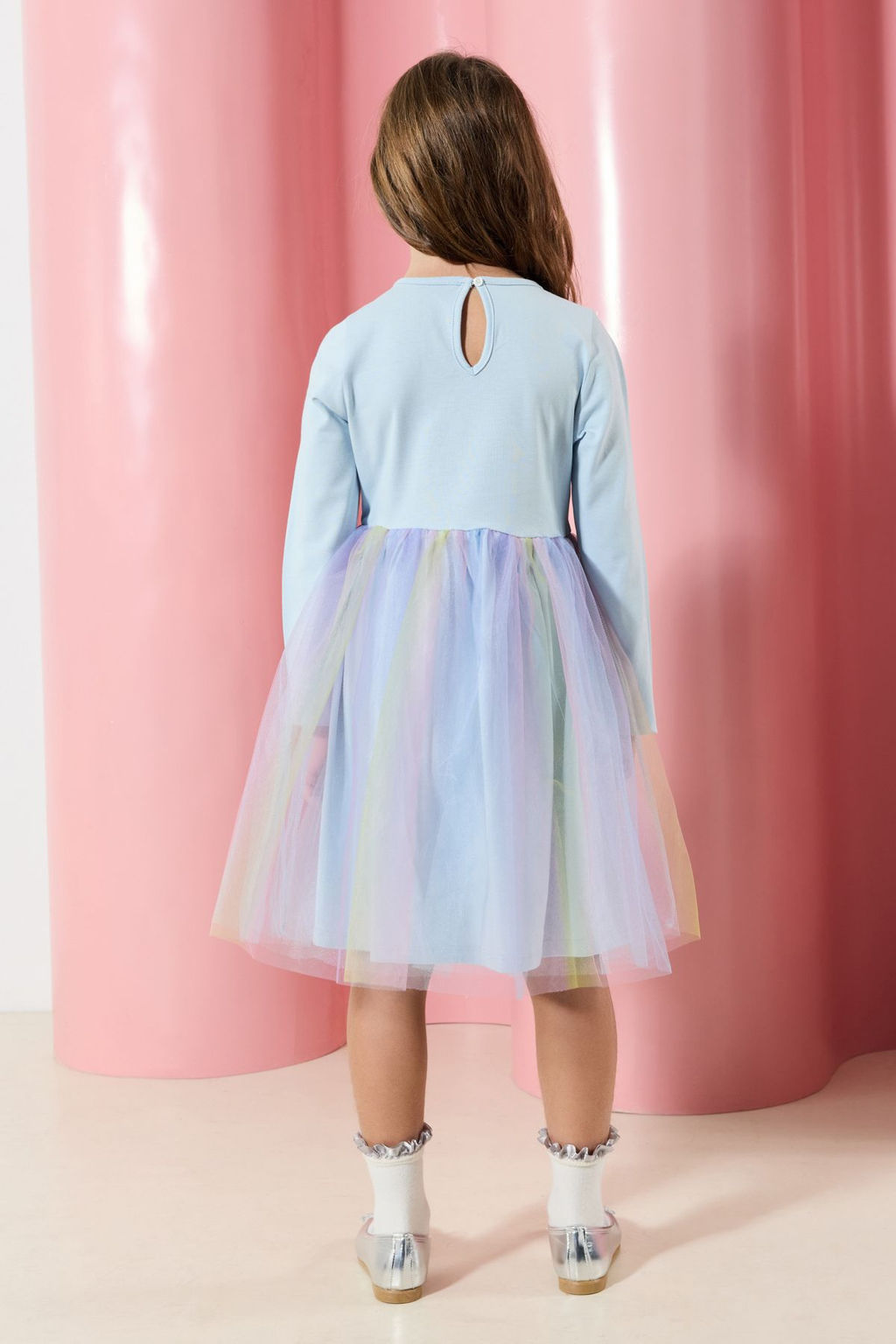 Bebe Mavisi K?z Cocuk Tutu Etekli Desenli Orme Elbise TKDAW25EL00030 - Trendyolmilla фото 4