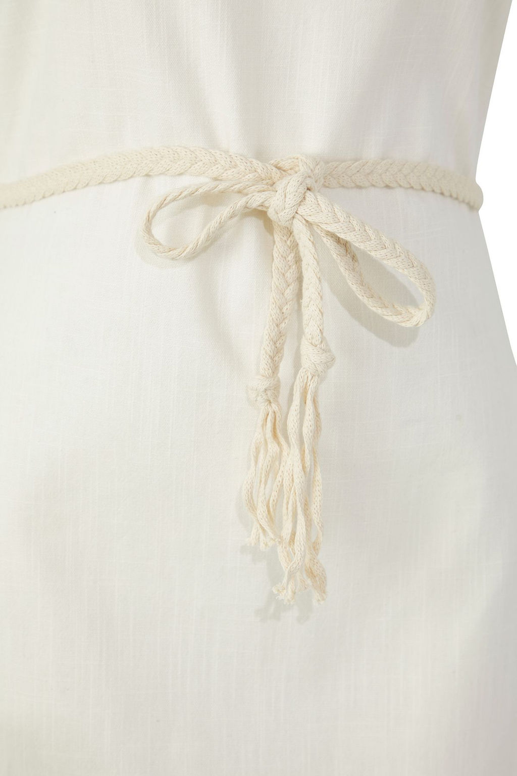 Trendyolmilla Beyaz Kusakl? Keten Kar?s?ml? A Kesim Midi Dokuma Elbise TWOSS25EL00650  фото 14