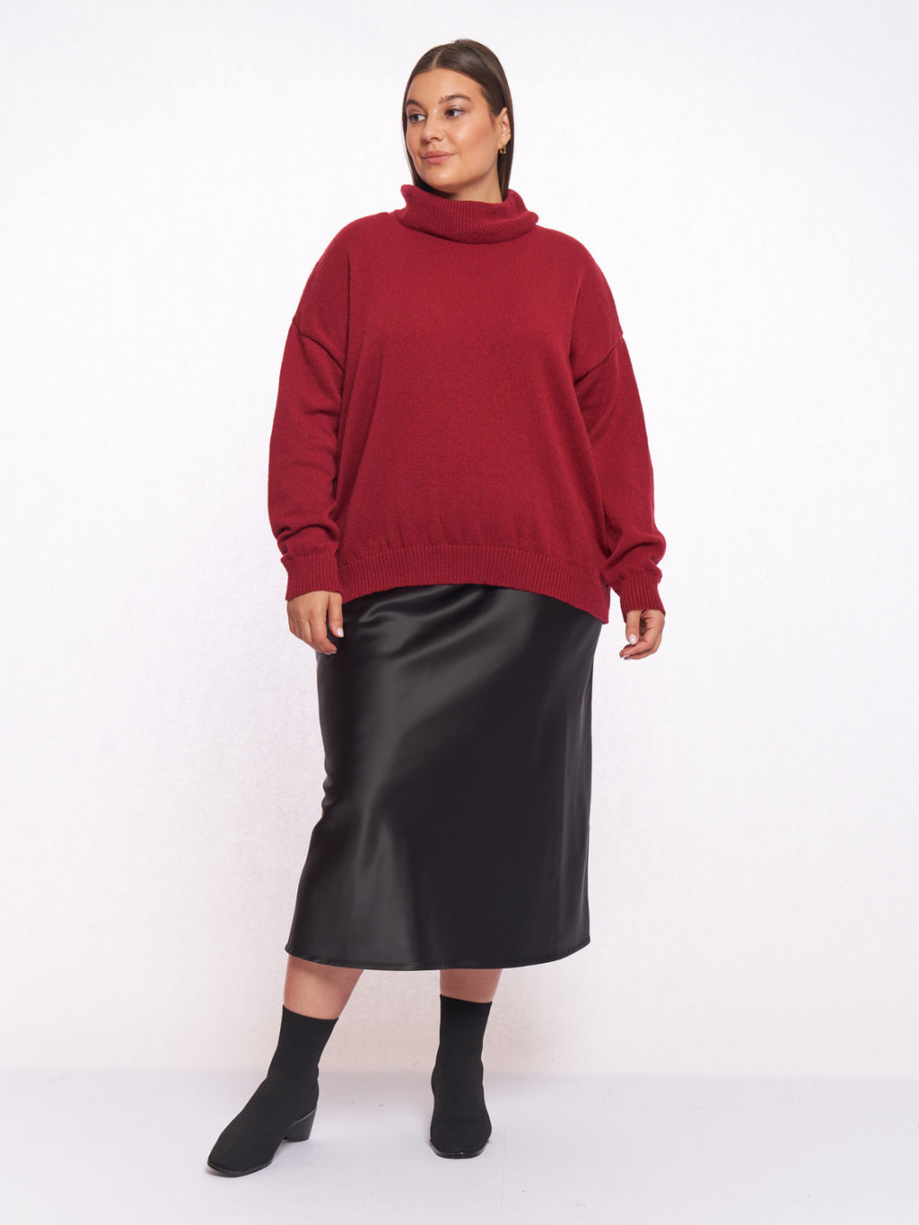 Атласная черная юбка TUB20537BLK01 - Артесса фото 7