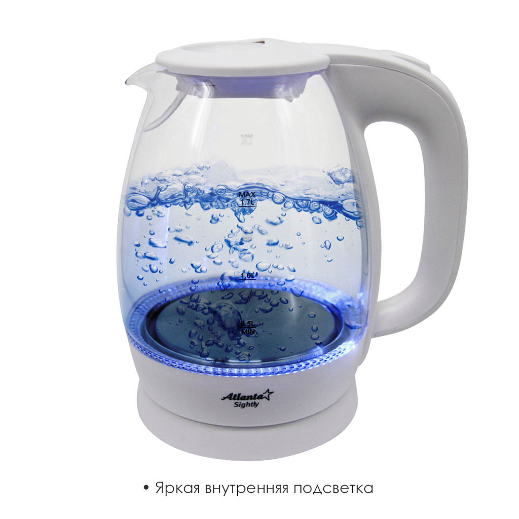 Чайник электрический стеклянный 1,7л арт.ATH-2465 - Полимербыт фото 6