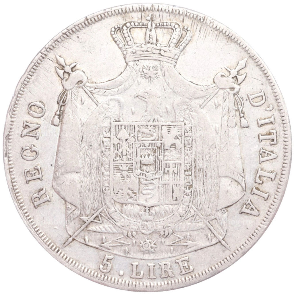 5 лир 1808 года M Наполеоновское королевство Италия