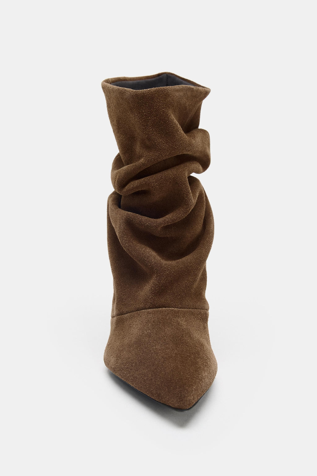RUFFLED SPLIT SUEDE ANKLE BOOTS - Zara фото 11