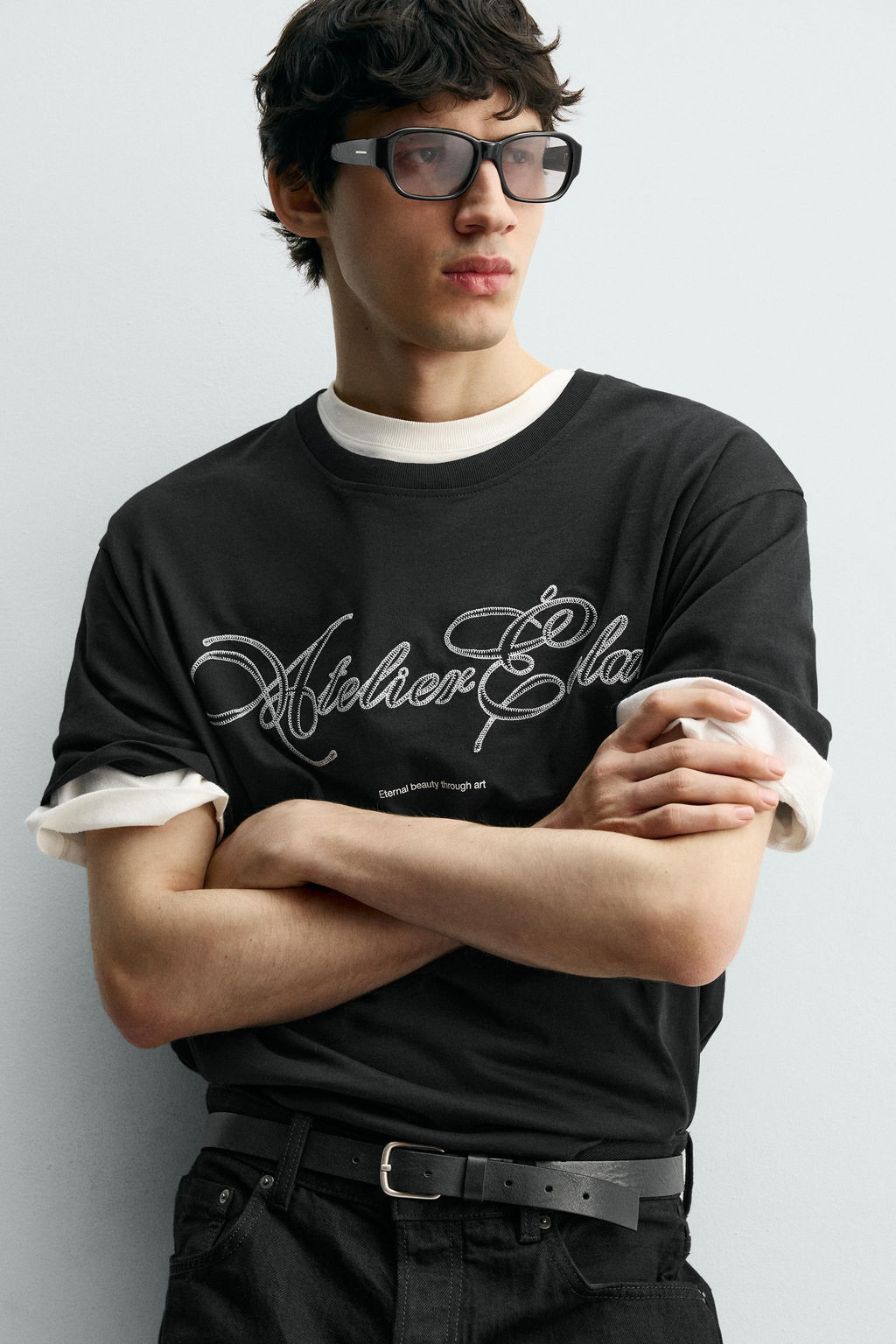 EMBROIDERED SLOGAN T-SHIRT - Zara фото 6