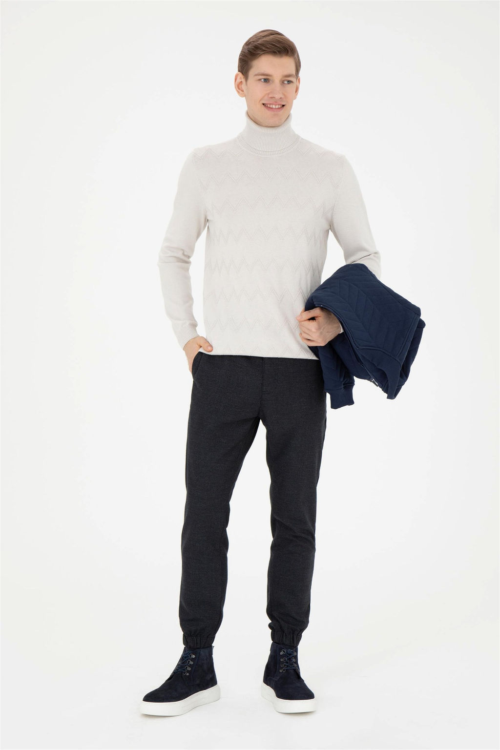 Мужские брюки из плотной ткани антрацитового цвета - U.s. polo assn фото 3