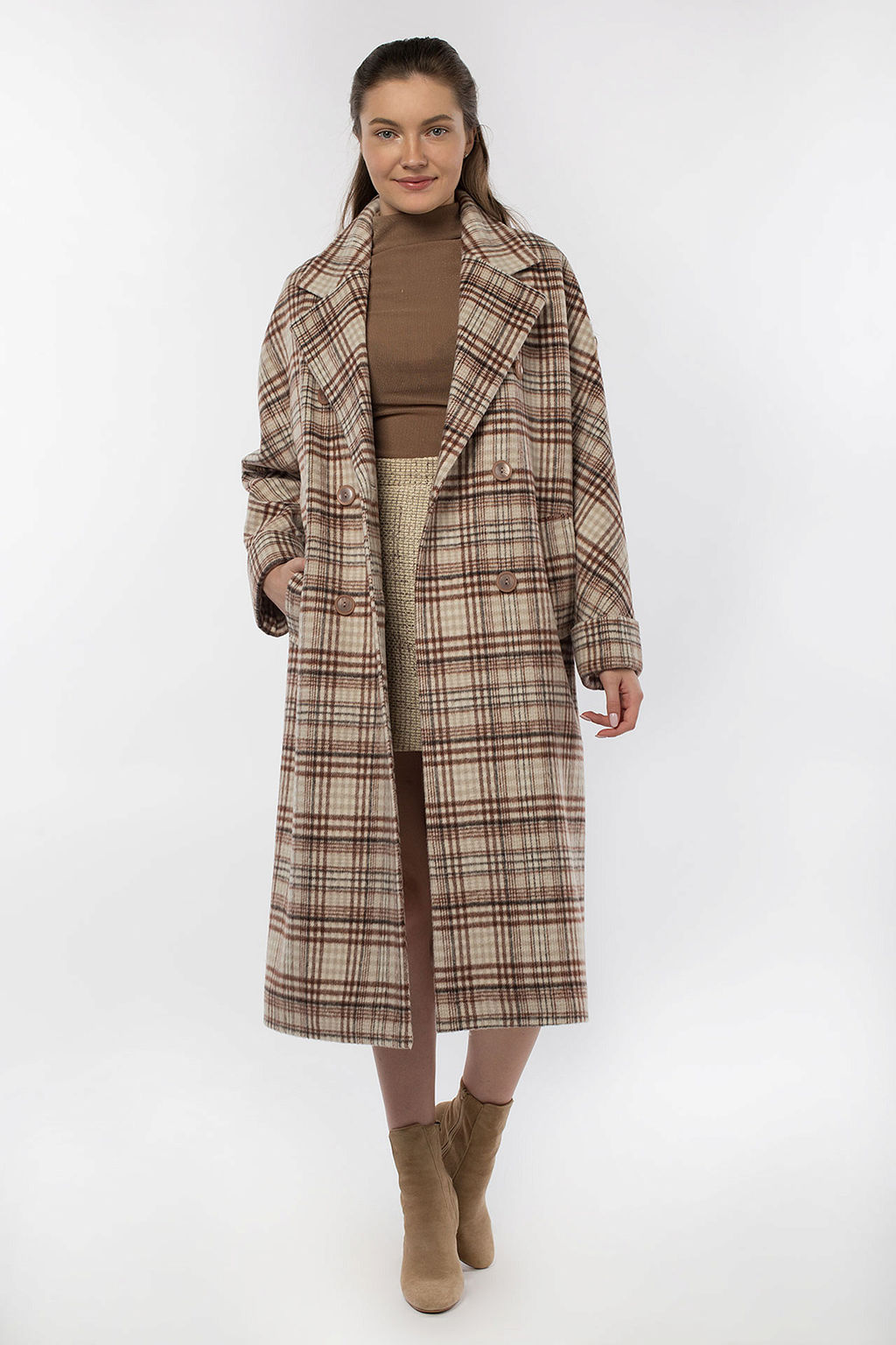 Пальто женское демисезонное (пояс) - El podio фото 5