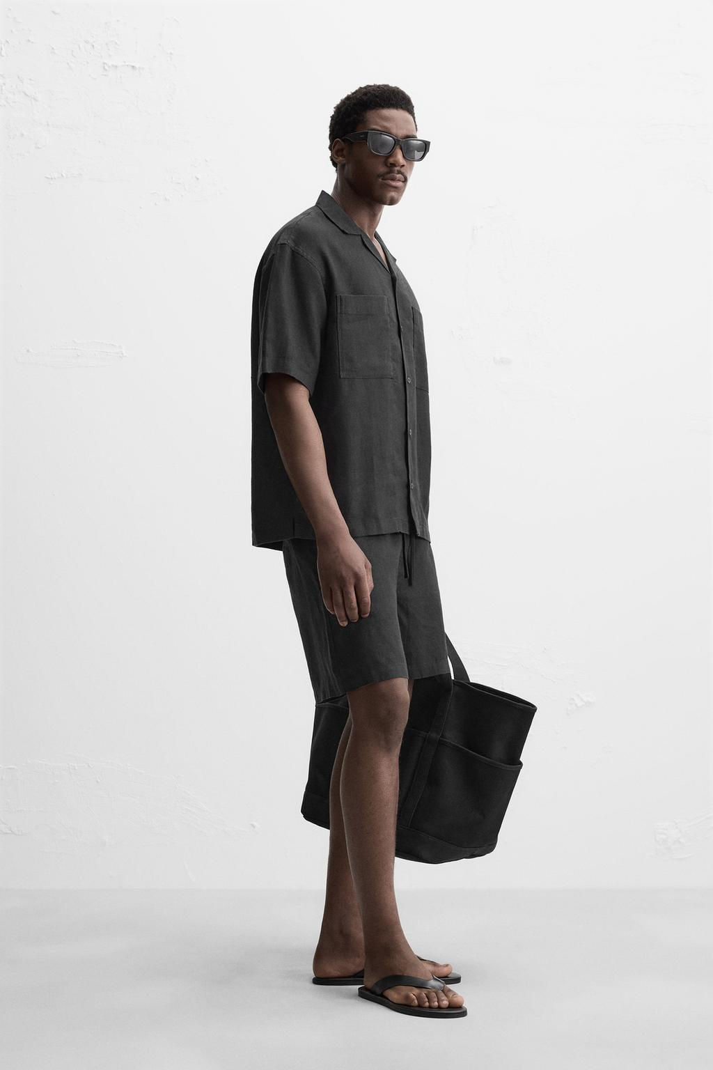100% LINEN BERMUDA SHORTS - Zara фото 4