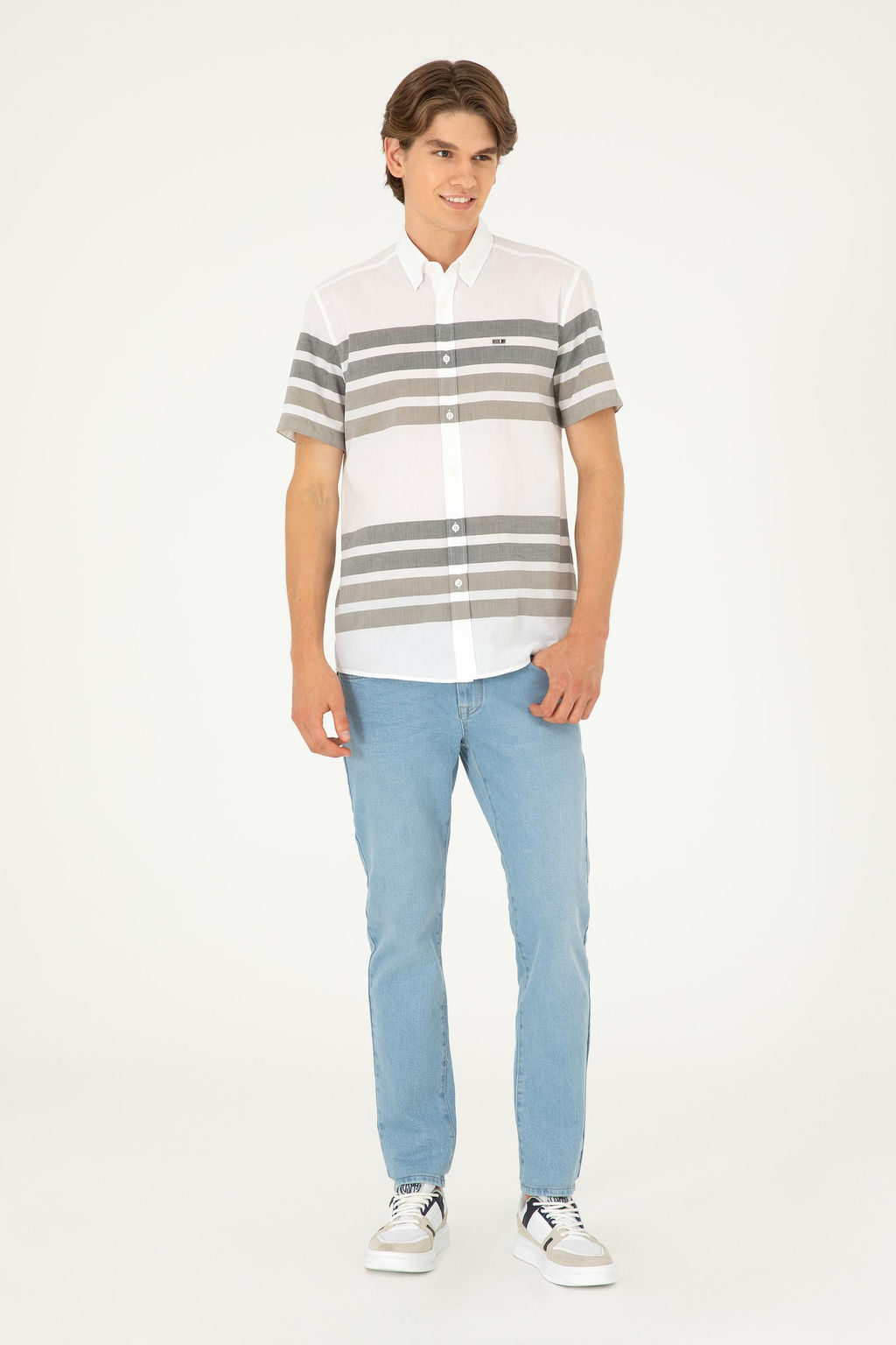 Мужская зеленая рубашка с коротким рукавом Неожиданная скидка в корзине - U.s. polo assn фото 4