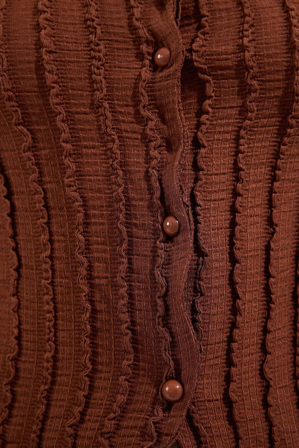 Trendyolmilla Ekru Triko Gorunumlu Regular/Normal Kal?p Orme Bluz TWOSS25BZ00385 фото 3