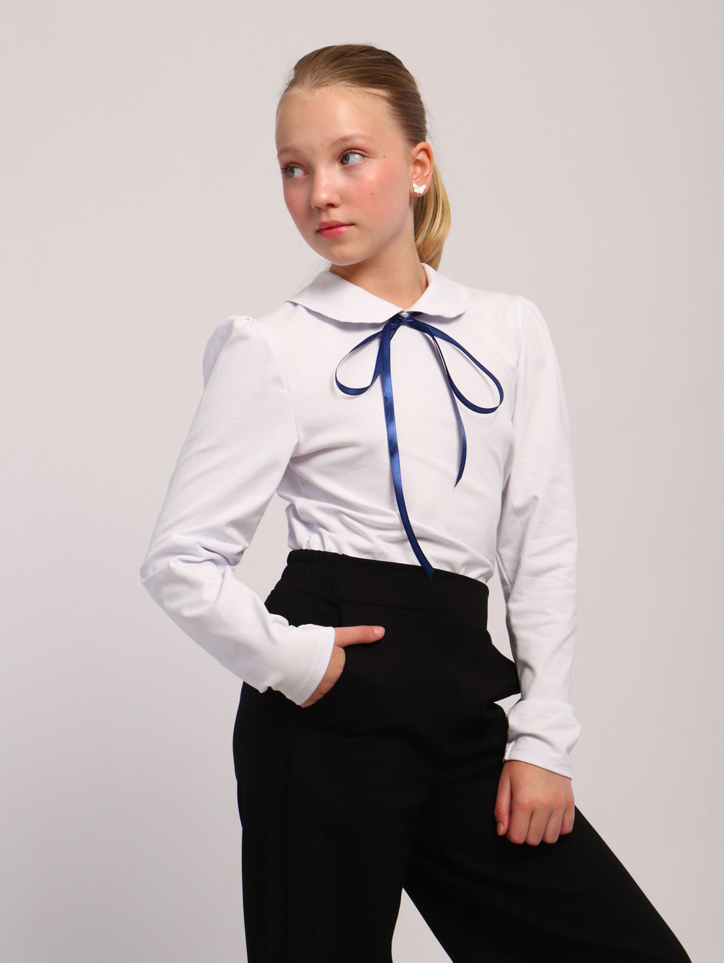 Блузка Вероника белый, БЛ-03-1 От Егорки до Егора