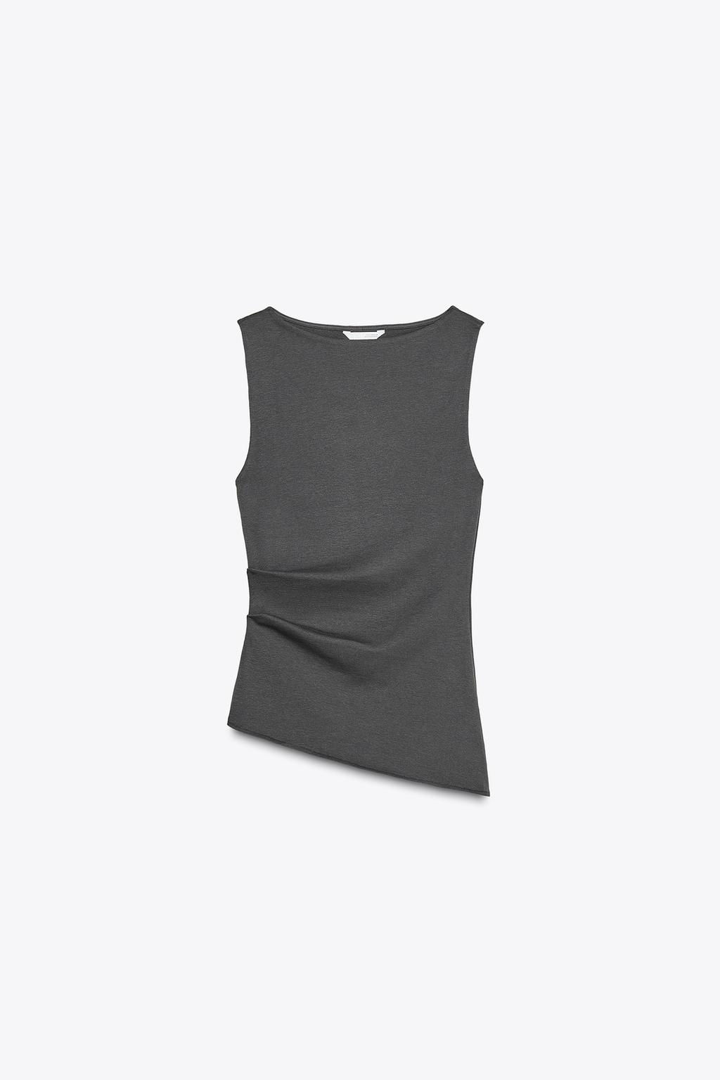 ASYMMETRIC DRAPED T-SHIRT - Zara фото 17