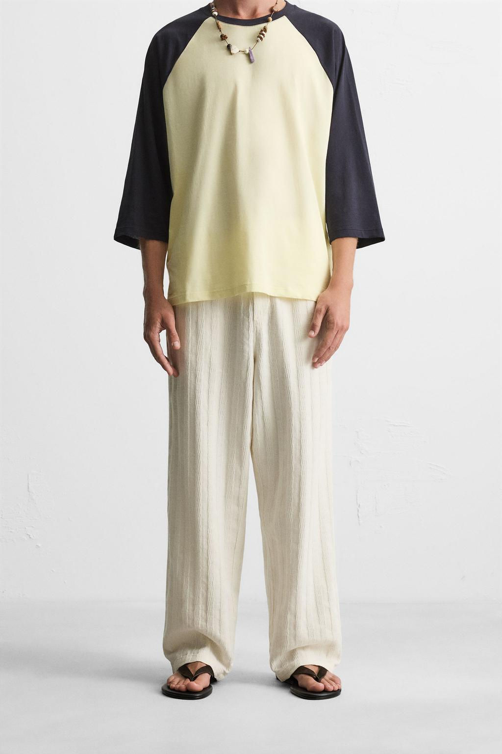 RELAXED FIT JACQUARD TROUSERS - Zara фото 2