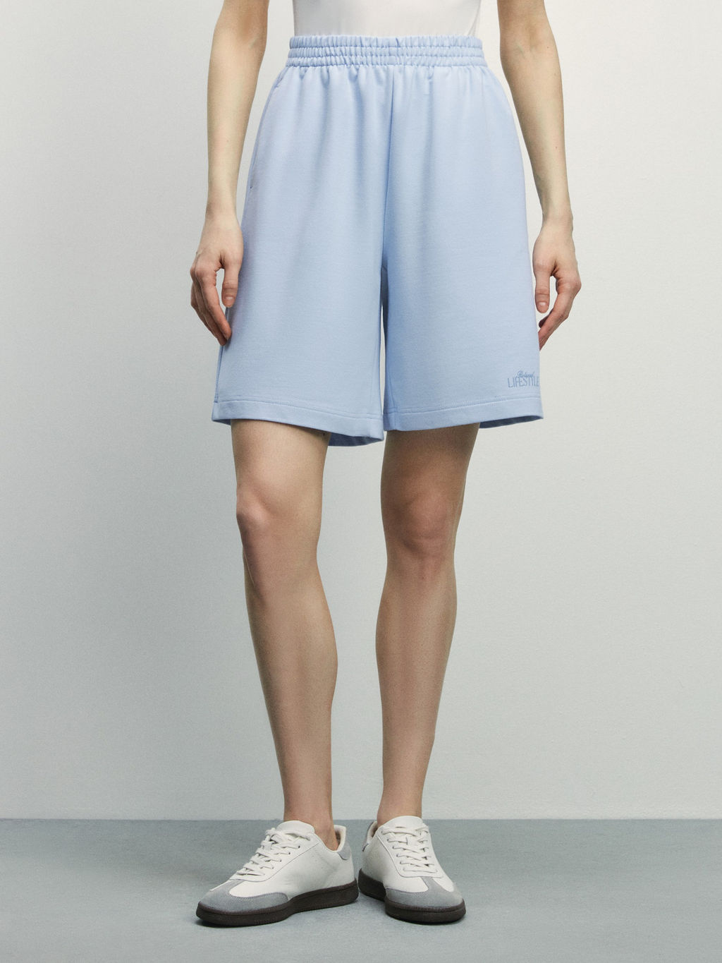 Трикотажные шорты с эластичным поясом / Zarina  фото 2