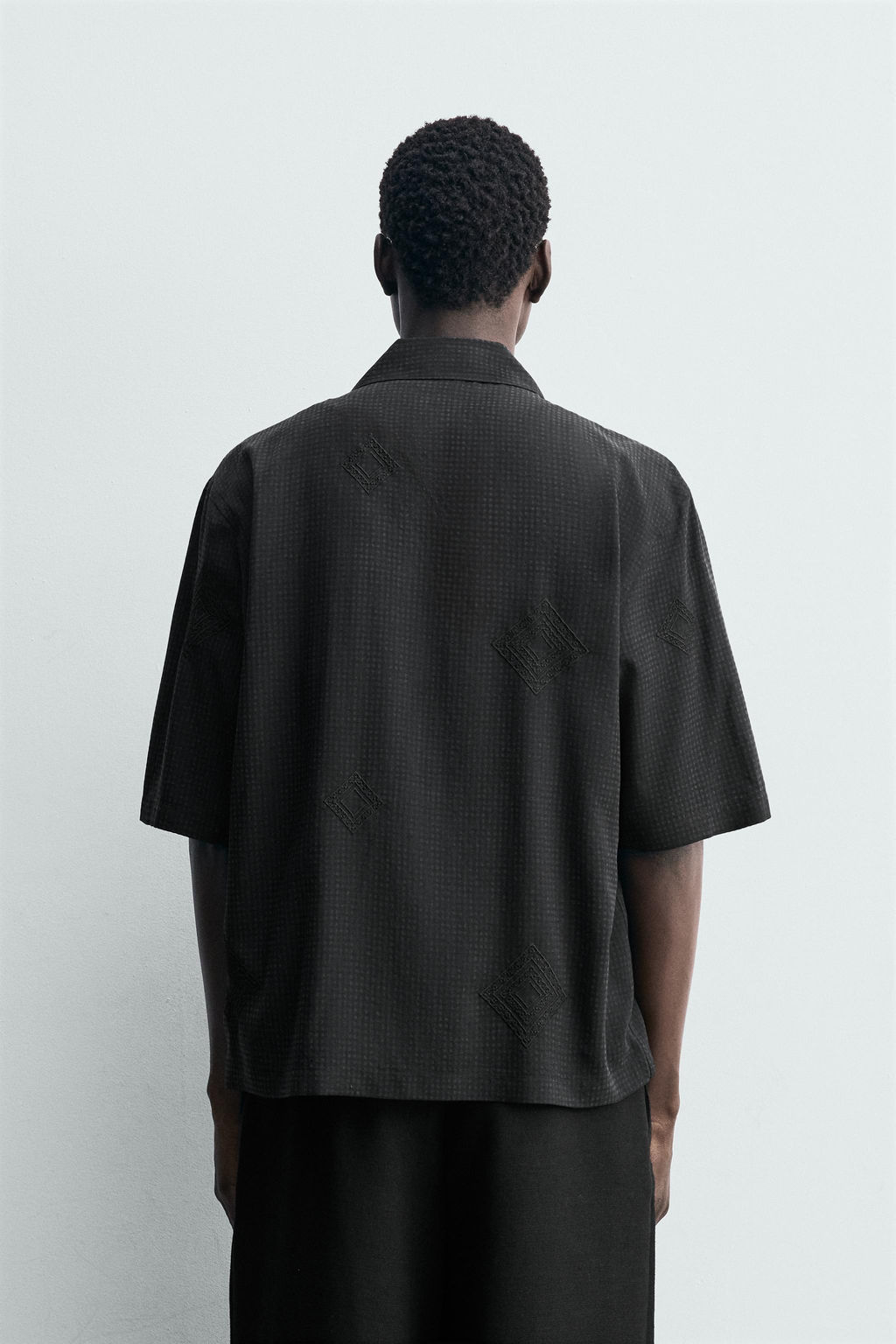 CAMISA BORDADO GEOM?TRICO / Gris - Zara фото 3