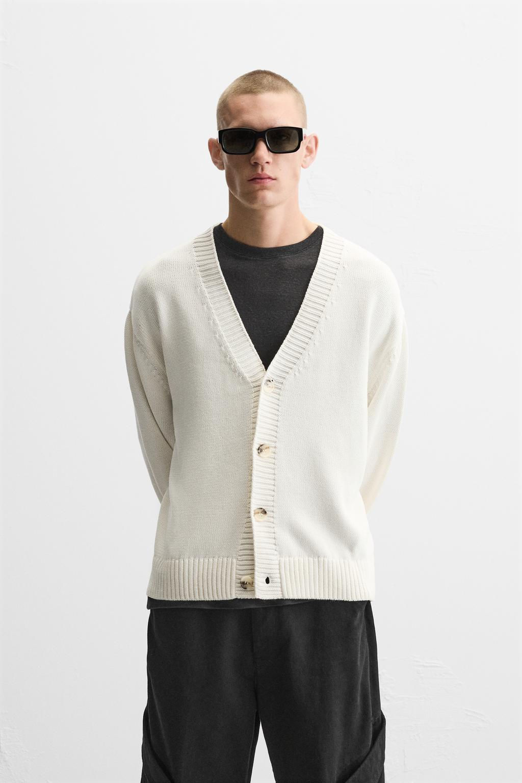 TEXTURED COTTON CARDIGAN - Zara фото 11
