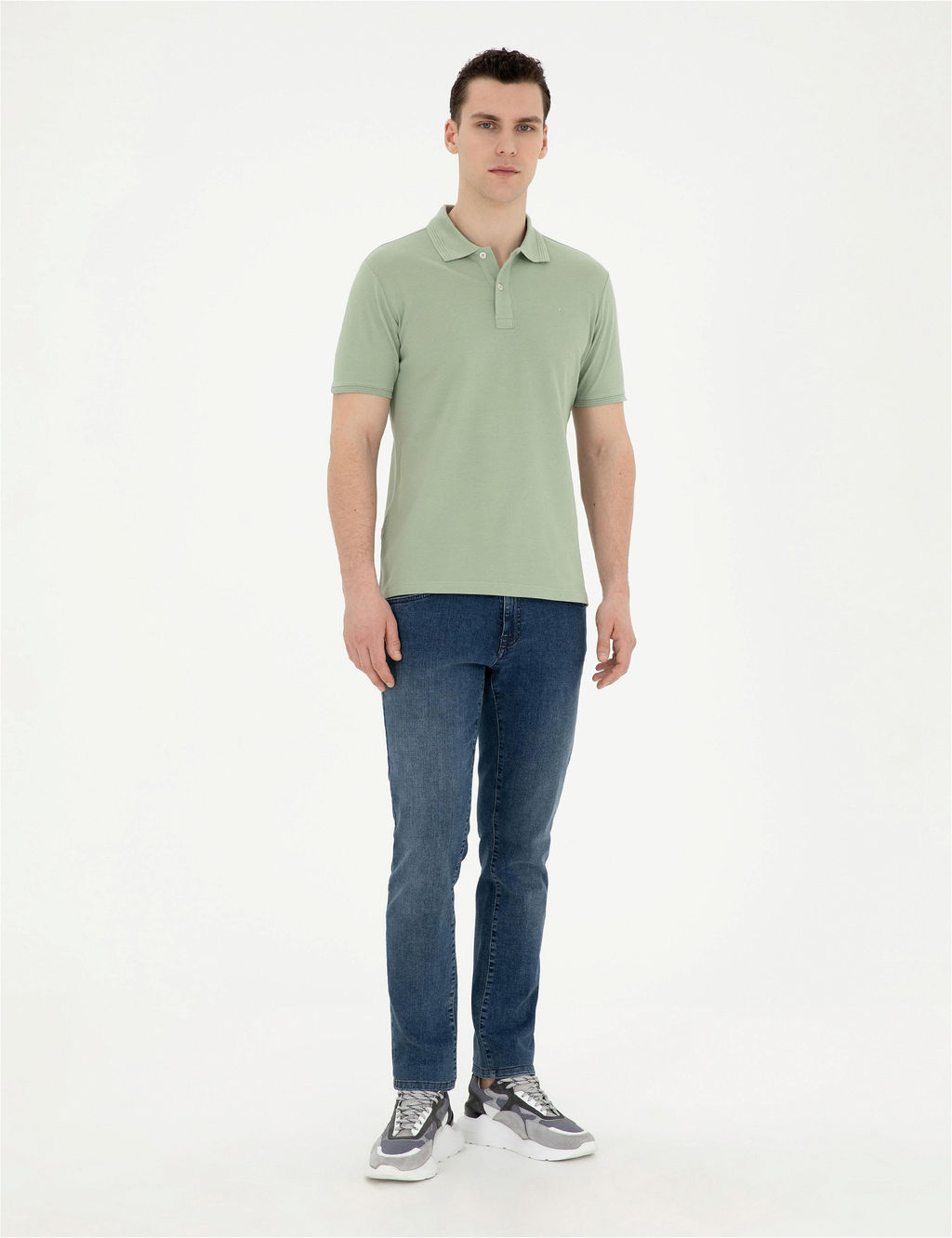 Ye_il Slim Fit Basic Ti__rt