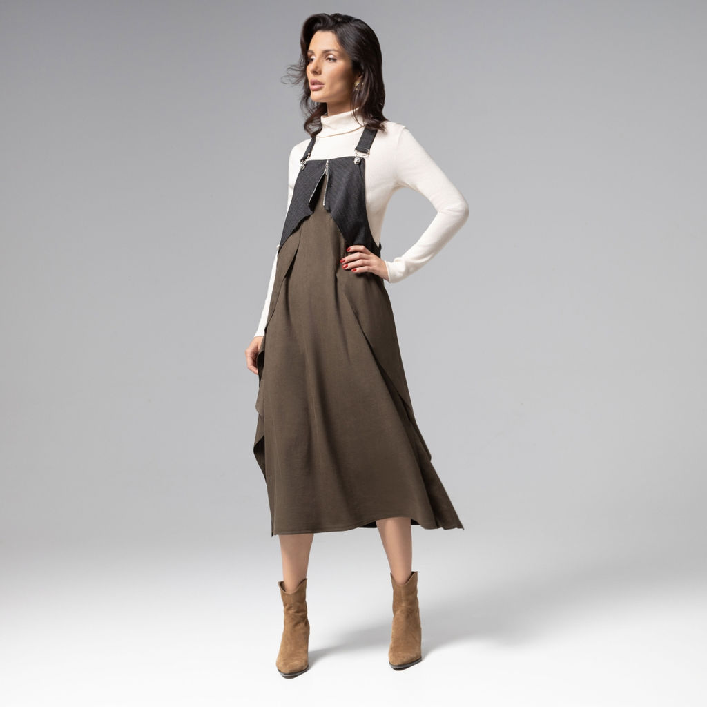 Сарафан из мягкой замши, Ушла красиво (dark green) - Charutti фото 7