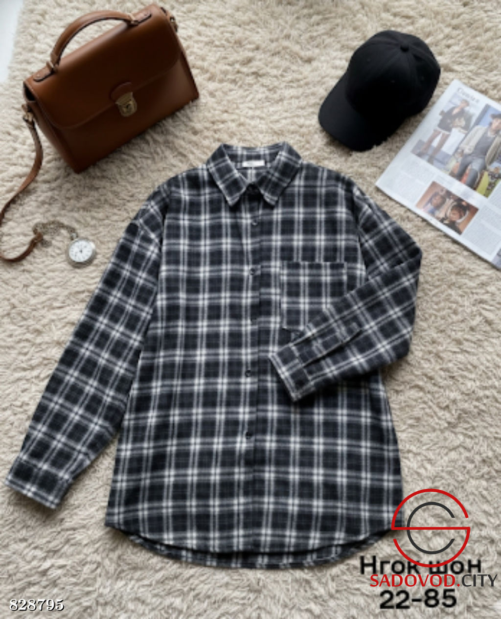 Рубашка женская в клетку