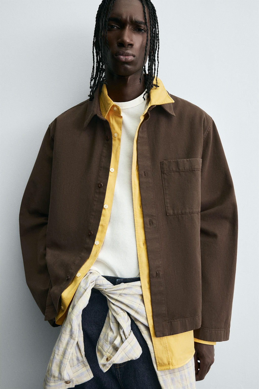 EMBROIDERED TEXTURED OVERSHIRT - Zara фото 5