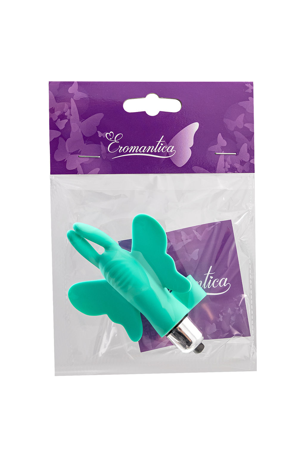 Вибронасадка-бабочка на палец Eromantica Butterfly, силикон, мятная, 10 см  фото 10