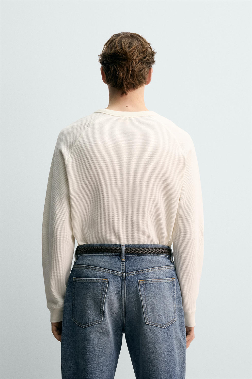 AARON LEVINE X ZARA WAFFLE-KNIT TEXTURE T-SHIRT  фото 11