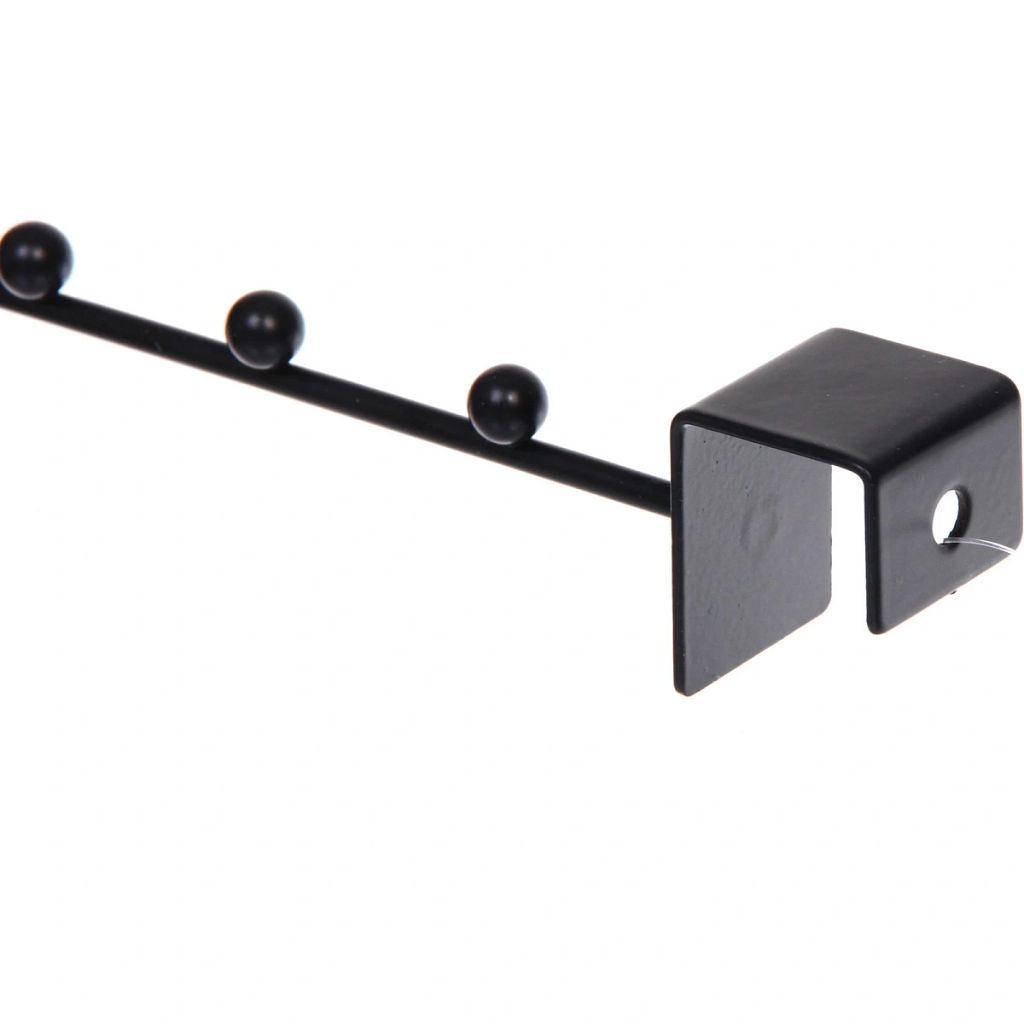 Цена за 4 шт. Вешалка металлическая надверная "ФАРГО", цвет черный, 27*6.1*3.6см (лейбл)