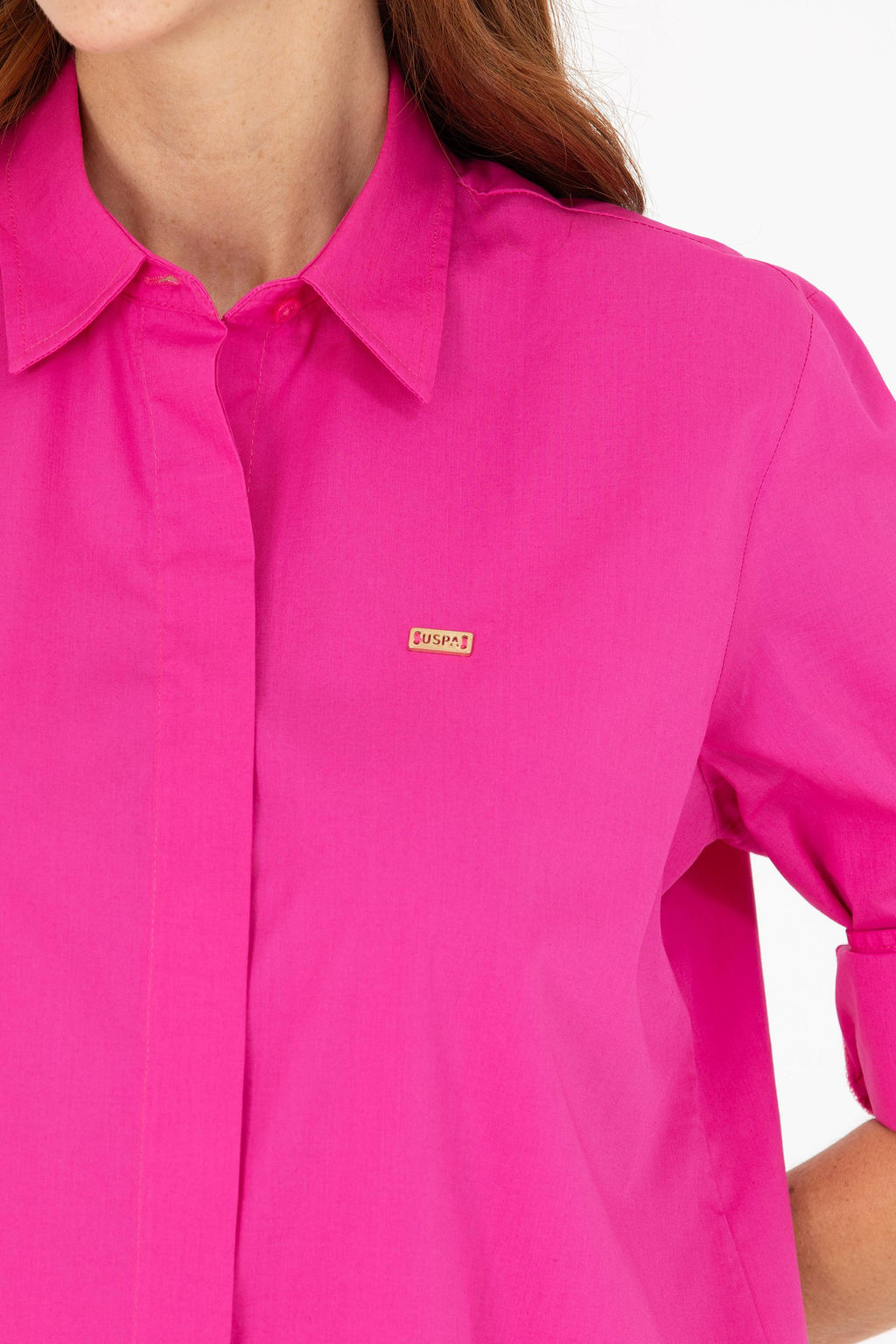 U. S. Polo Assn Женская рубашка с длинным рукавом цвета фуксии - U.s. polo assn фото 7