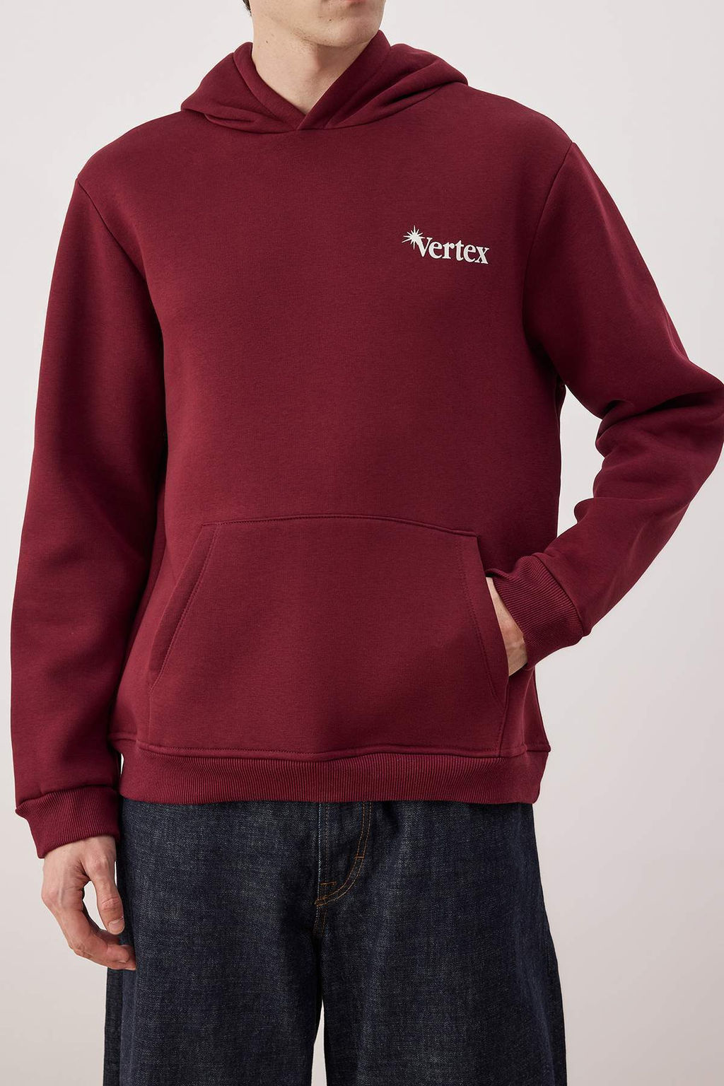 Bordo Regular/Normal Kesim S?rt Bask?l? Sweatshirt TMNAW24SW00101