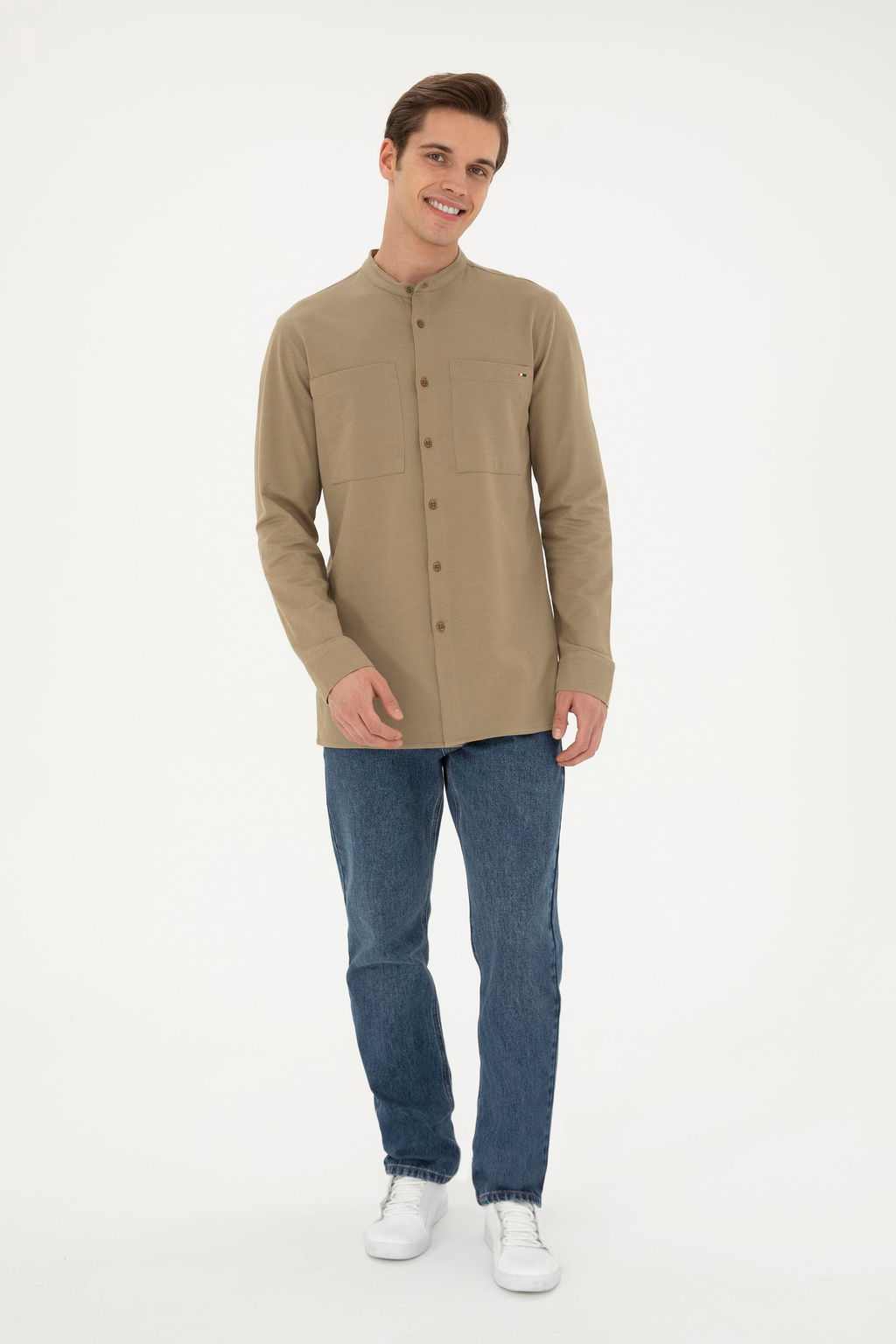 Мужской вязаный кардиган цвета хаки - U.s. polo assn фото 11