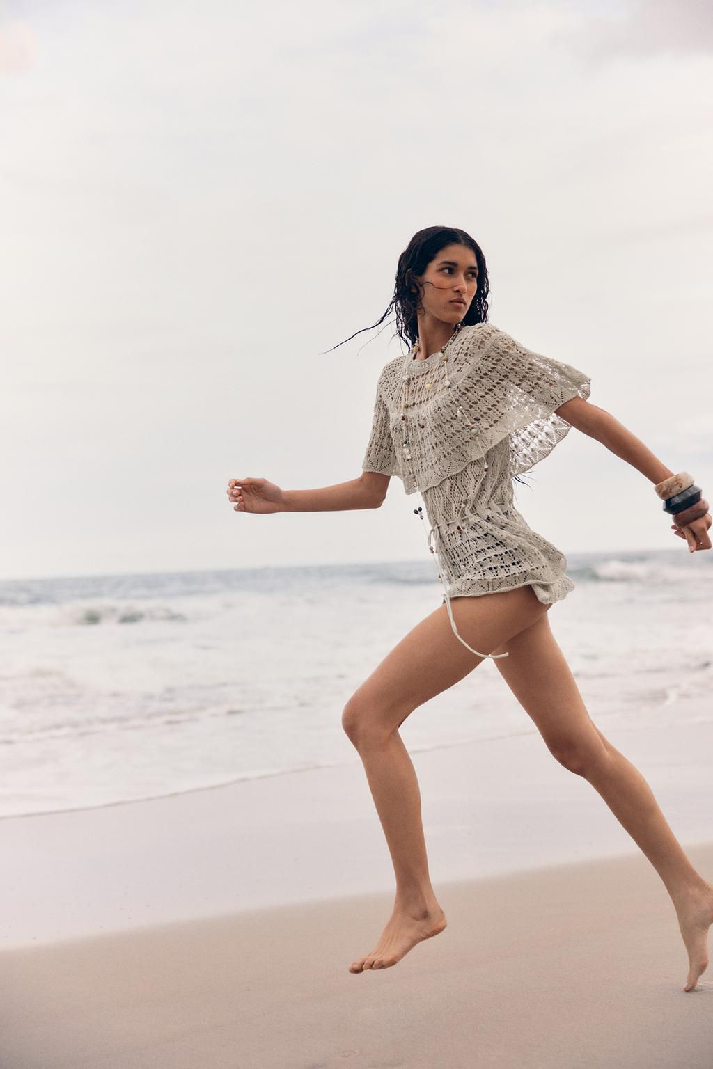 POINTELLE KNIT TOP WITH RUFFLE