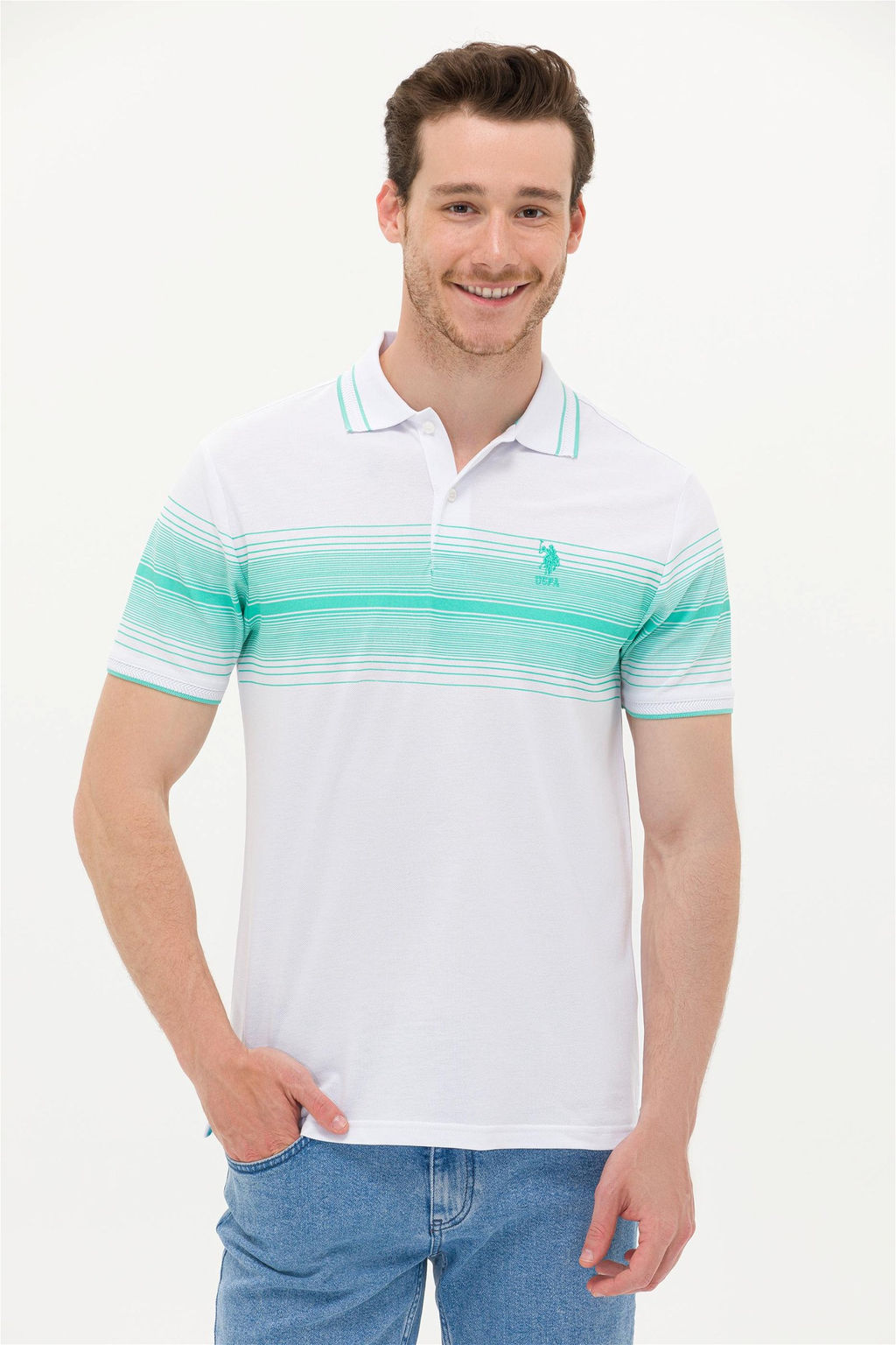 U. S. Polo Assn Мужская мятная футболка-поло - U.s. polo assn фото 8