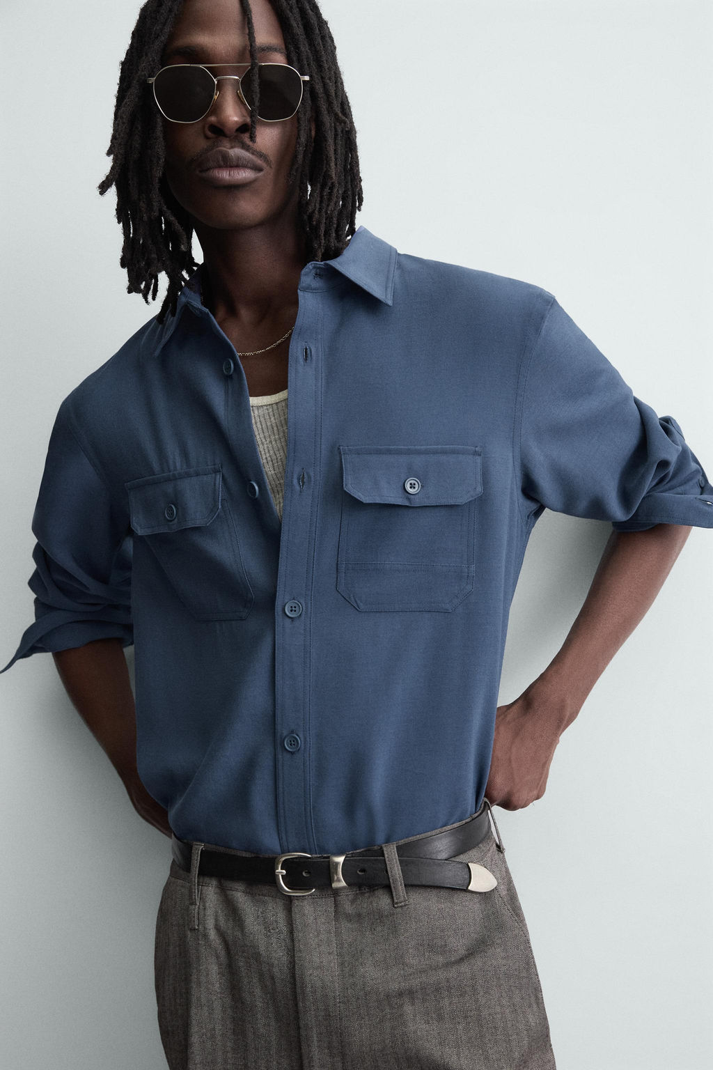 FLOWING SHIRT WITH POCKETS - Zara фото 5