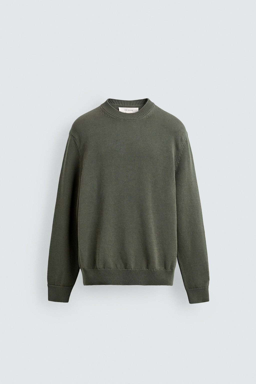 JERSEY REGULAR FIT ALGOD?N / Verde gris - Zara фото 7